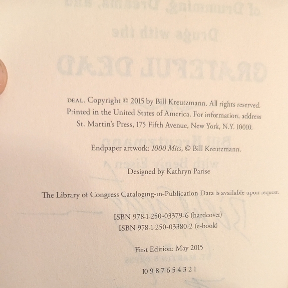 Signed First Edition Grateful Dead Bill Kreutzmann Book 'Deal' - Picture 5 of 5